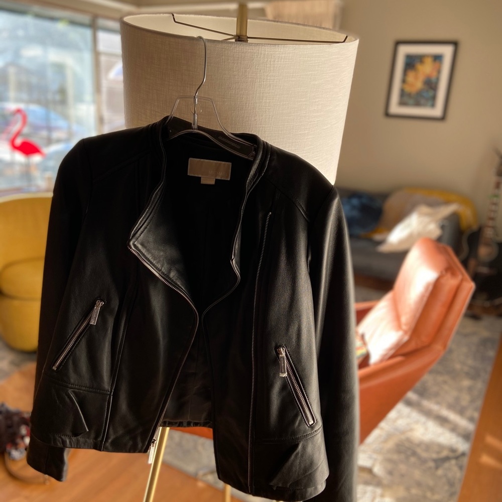 Michael Kors Leather Moto Jacket